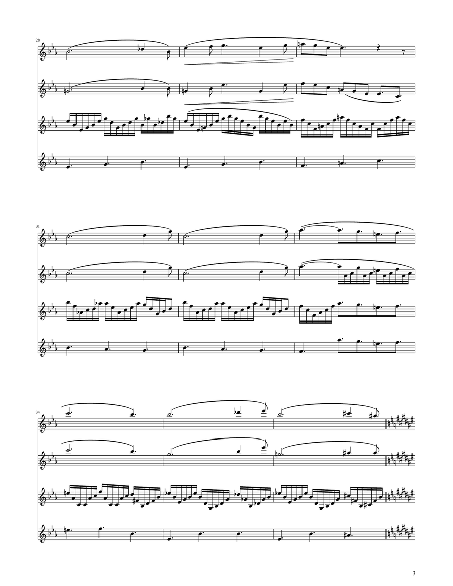 Clair de Lune - Clarinet Quartet Clarinet Quartet scores gallery preview page 3