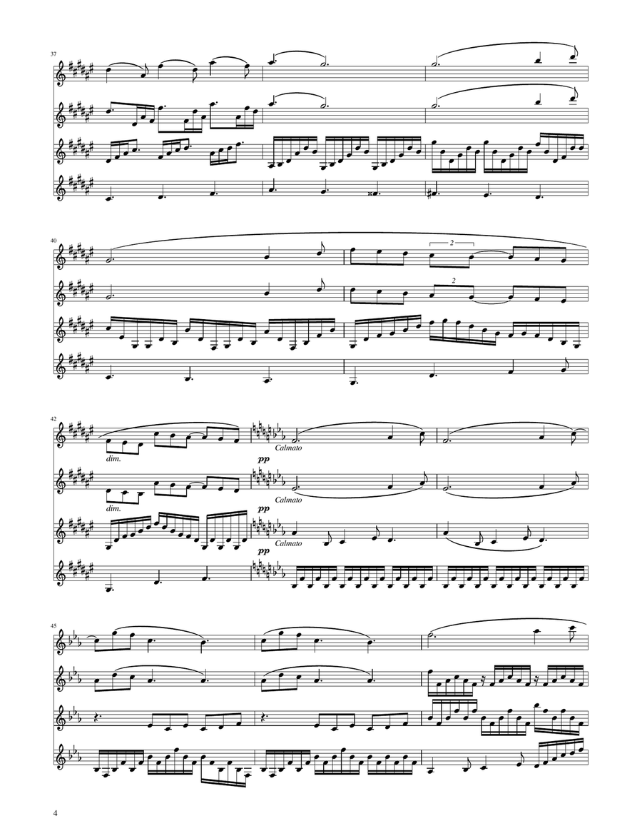 Clair de Lune - Clarinet Quartet Clarinet Quartet scores gallery preview page 4