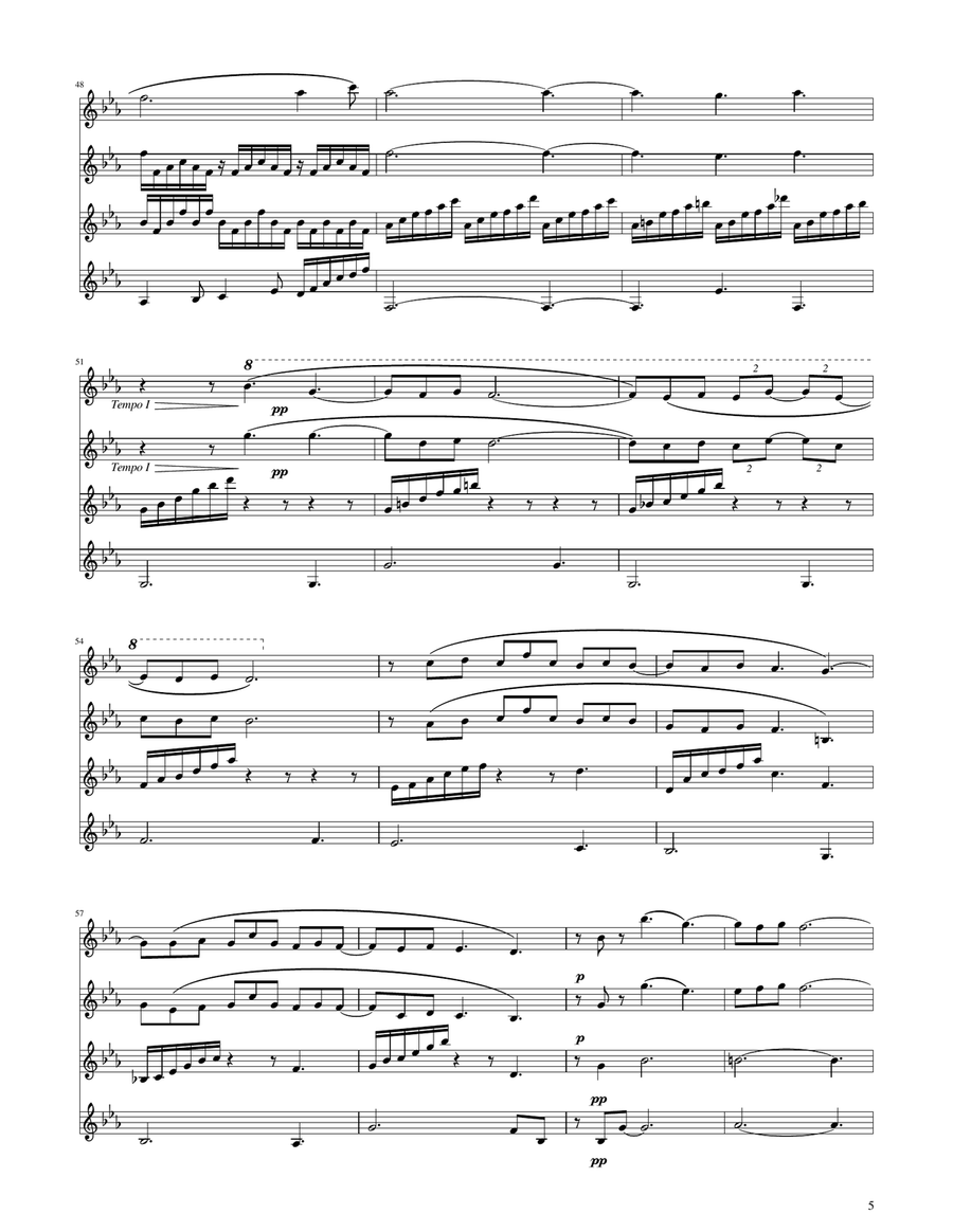Clair de Lune - Clarinet Quartet Clarinet Quartet scores gallery preview page 5