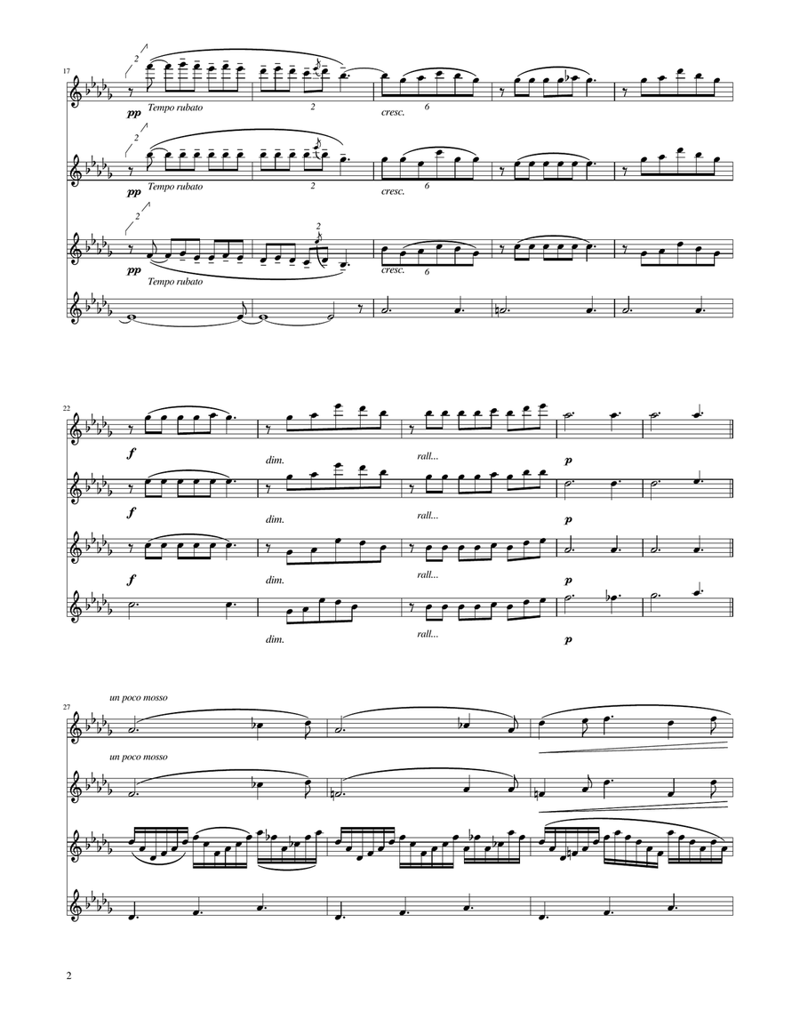 Clair de Lune - Violin Quartet String Quartet scores gallery preview page 2