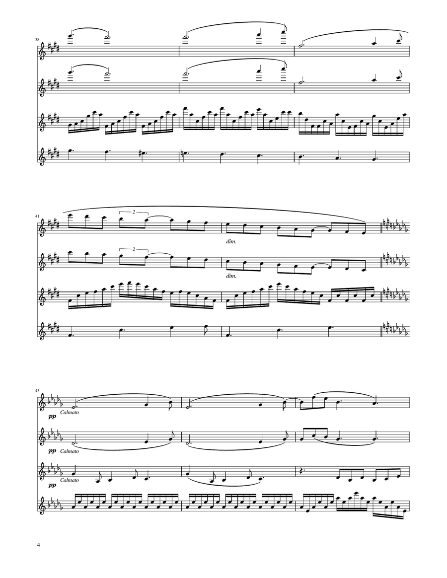 Clair de Lune - Violin Quartet String Quartet scores gallery preview page 4
