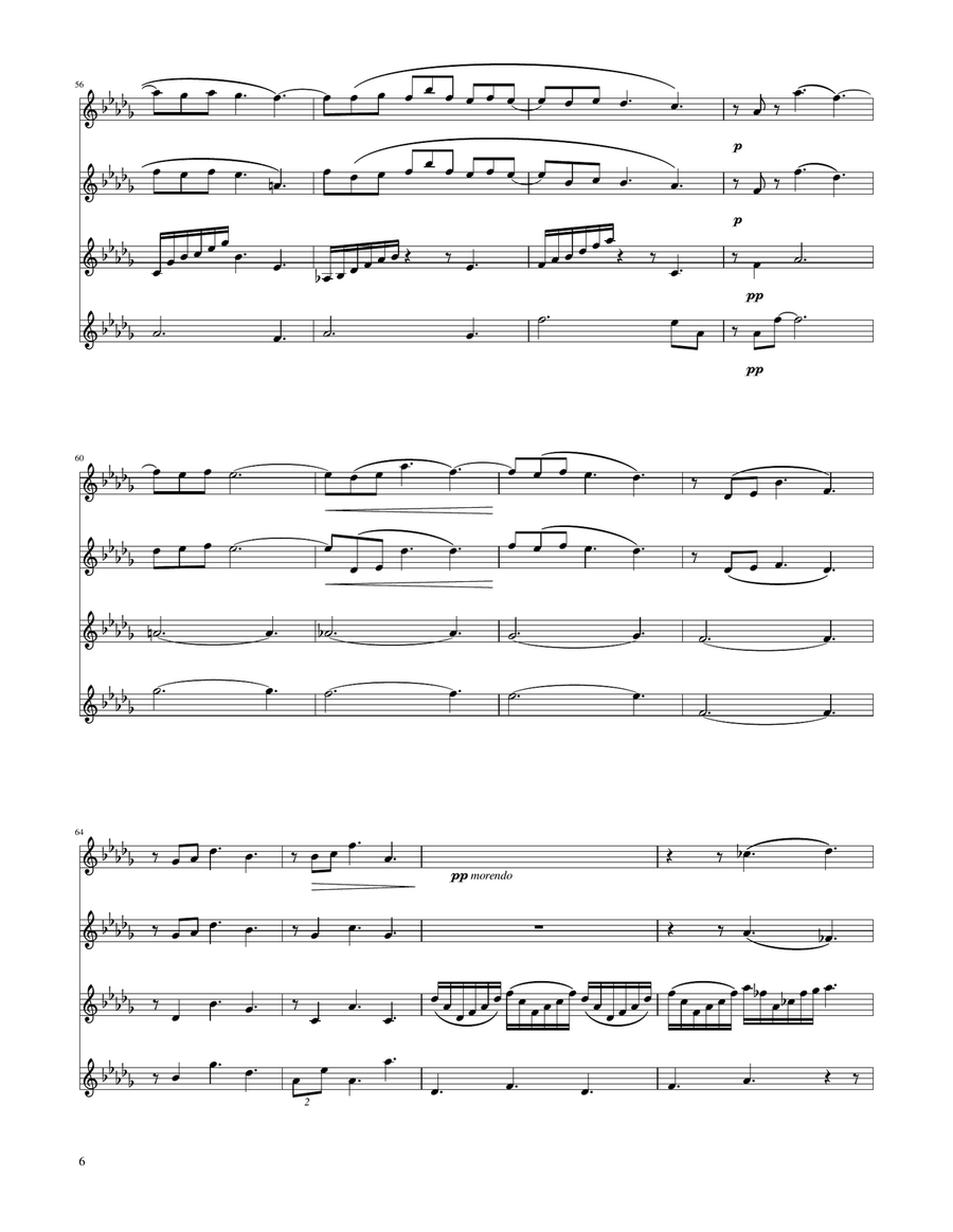 Clair de Lune - Violin Quartet String Quartet scores gallery preview page 6