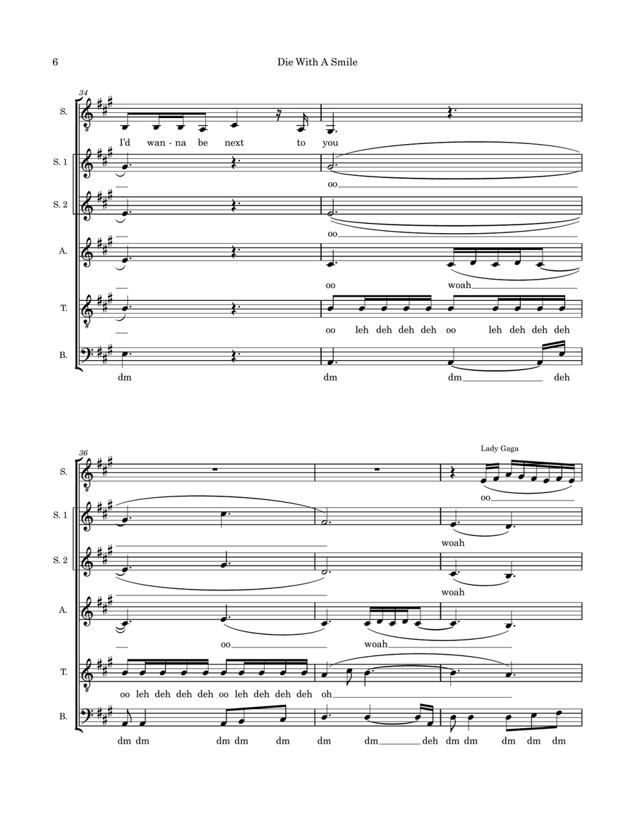 Die With A Smile Die With A Smile 4-Part scores gallery preview page 6