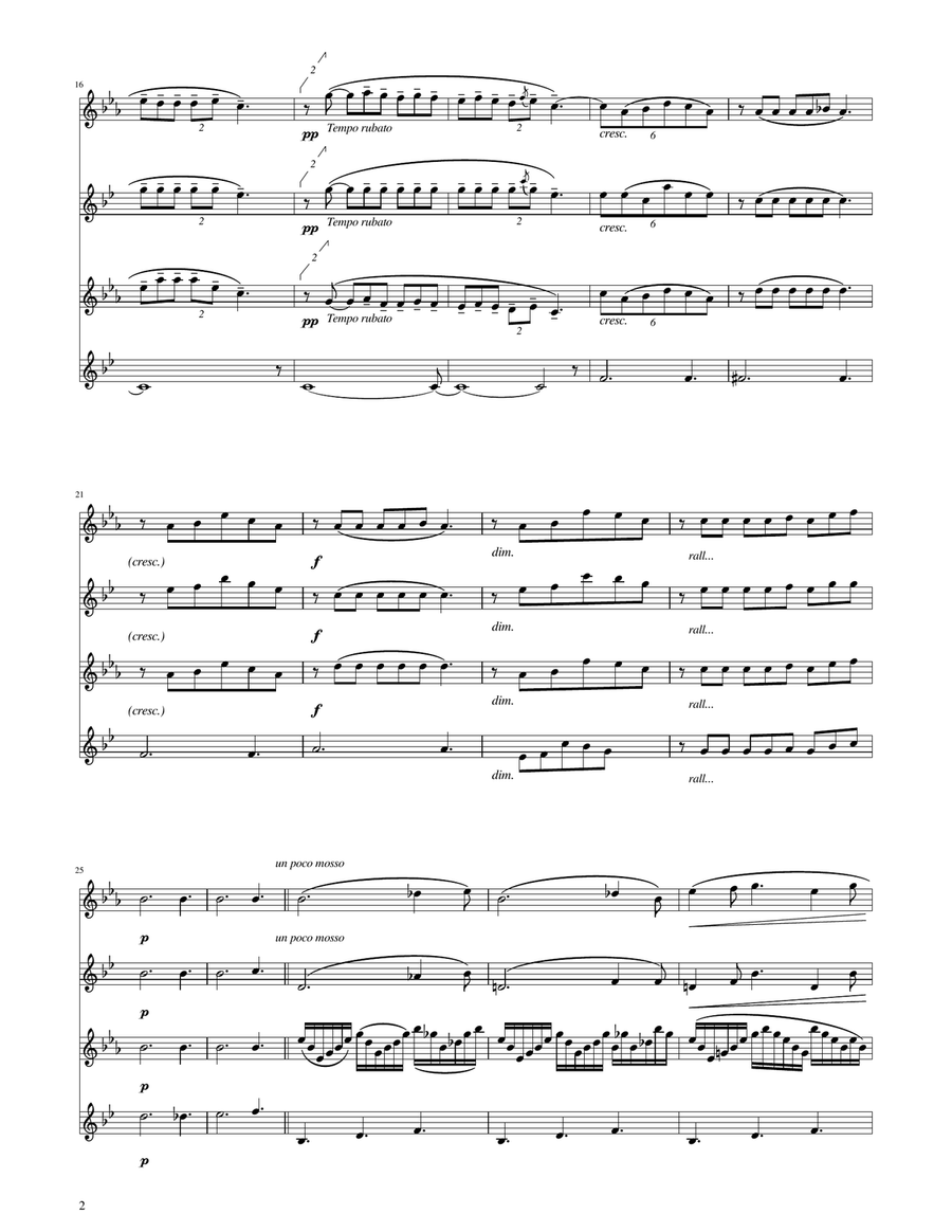Clair de Lune - Sax Quartet Saxophone Quartet scores gallery preview page 2