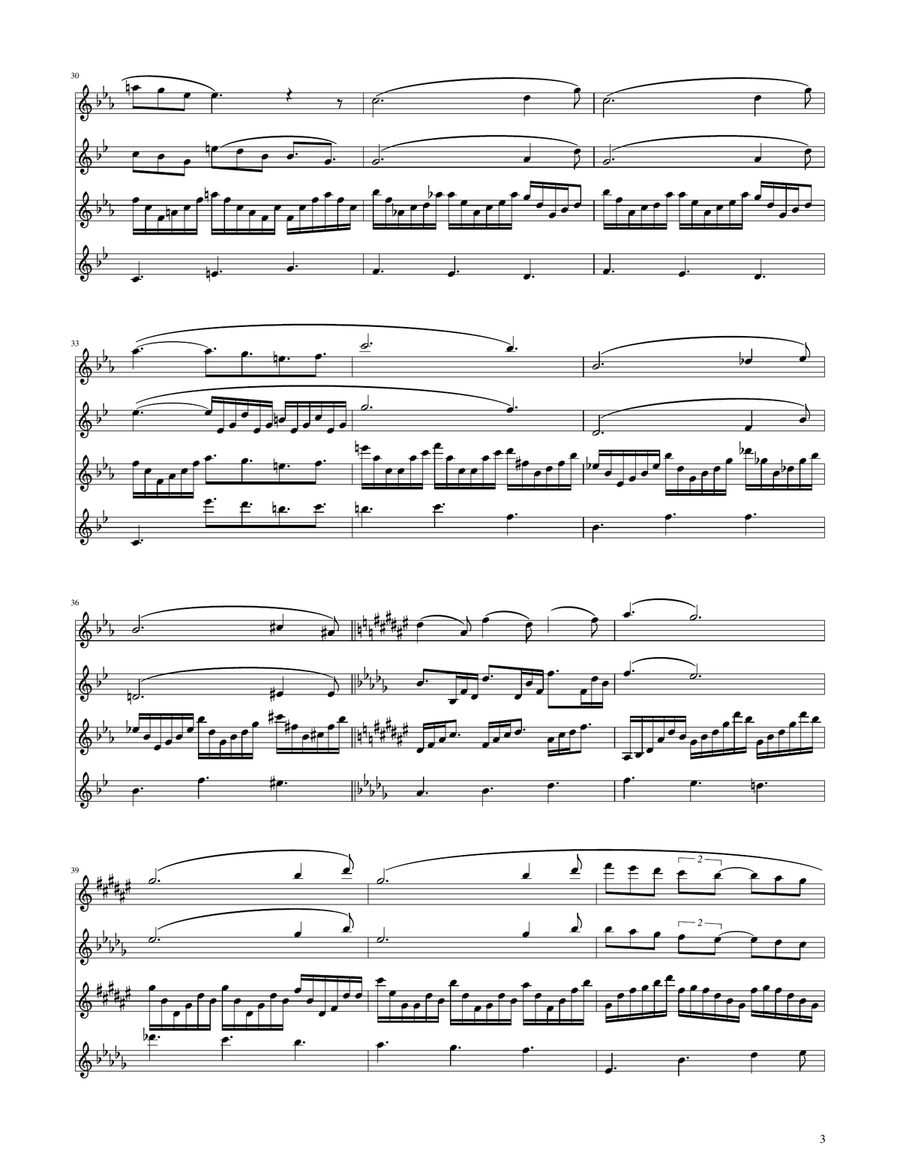 Clair de Lune - Sax Quartet Saxophone Quartet scores gallery preview page 3