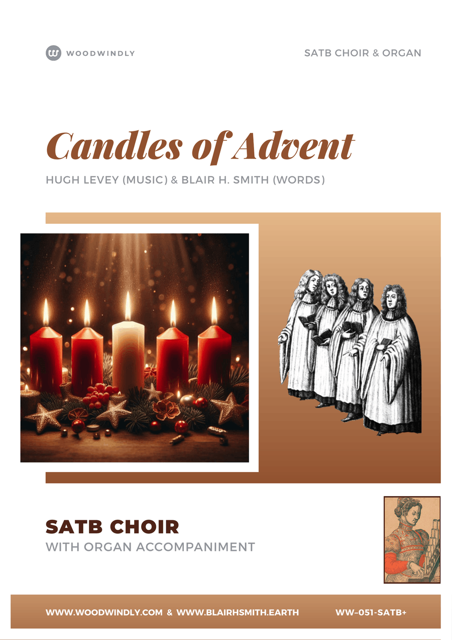 Candles of Advent (a carol) for SATB with Organ accompaniment 4-Part scores gallery preview page 1