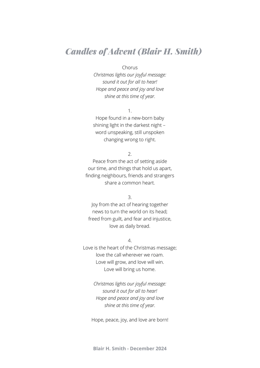 Candles of Advent (a carol) for SATB with Organ accompaniment 4-Part scores gallery preview page 3
