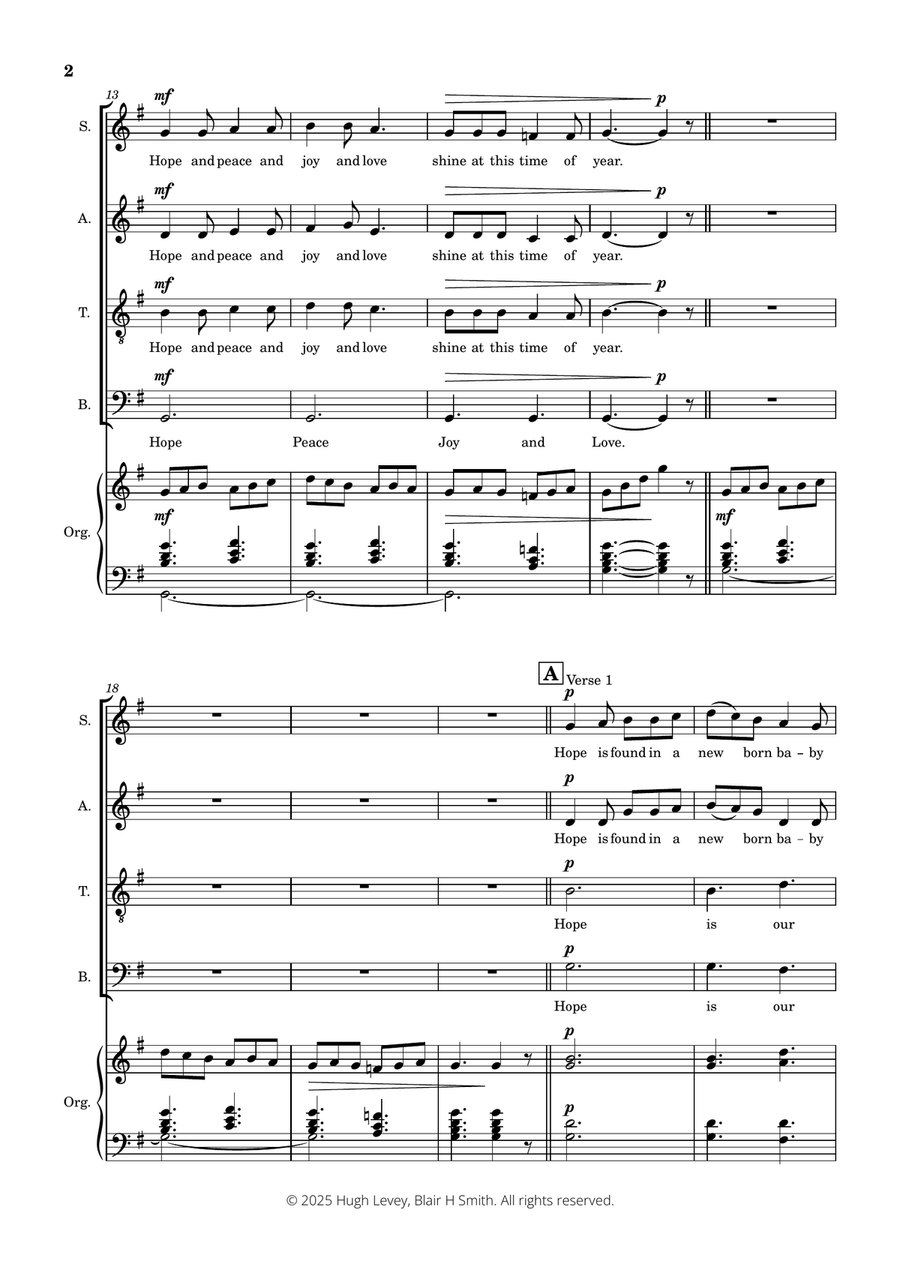 Candles of Advent (a carol) for SATB with Organ accompaniment 4-Part scores gallery preview page 5