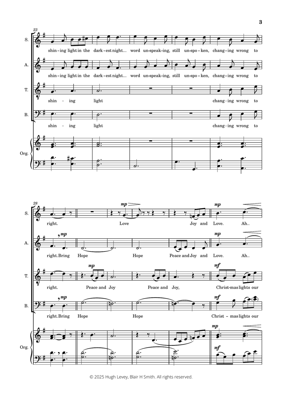 Candles of Advent (a carol) for SATB with Organ accompaniment 4-Part scores gallery preview page 6
