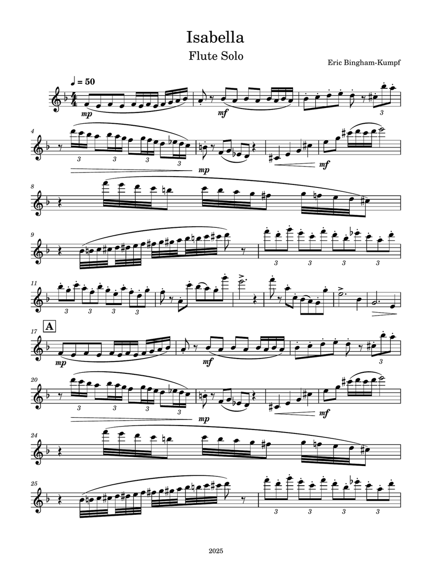 Isabella Isabella Flute Solo scores gallery preview page 1