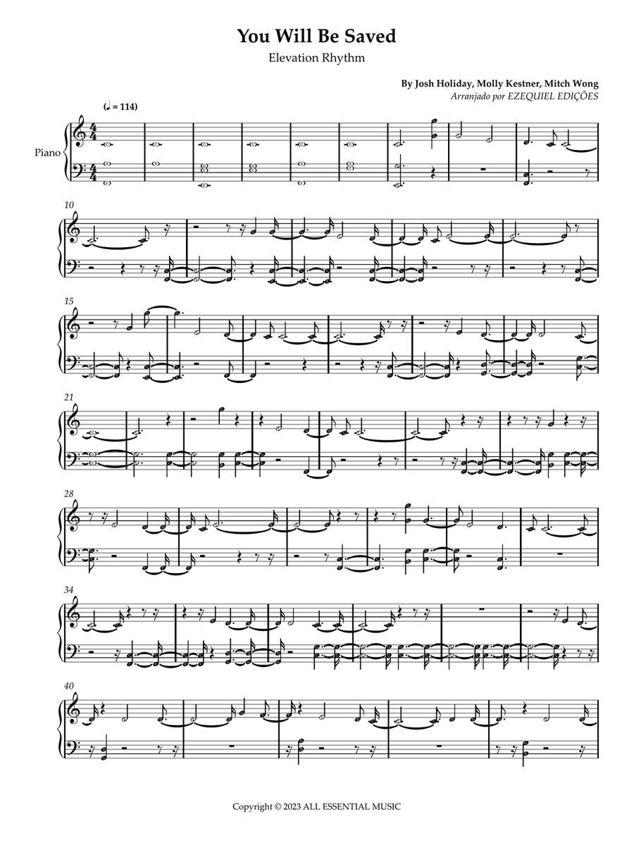You Will Be Saved You Will Be Saved Easy Piano scores gallery preview page 1