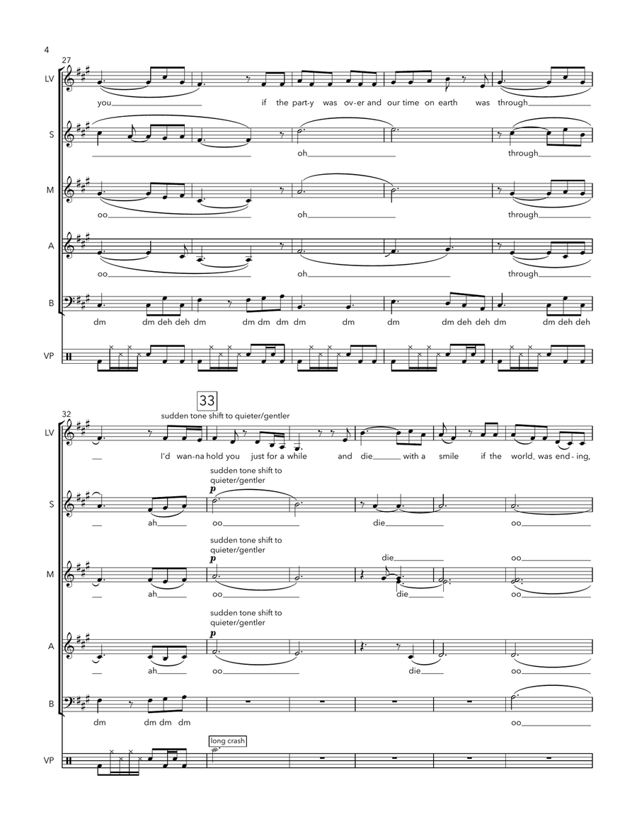 Die With A Smile Die With A Smile 4-Part scores gallery preview page 4