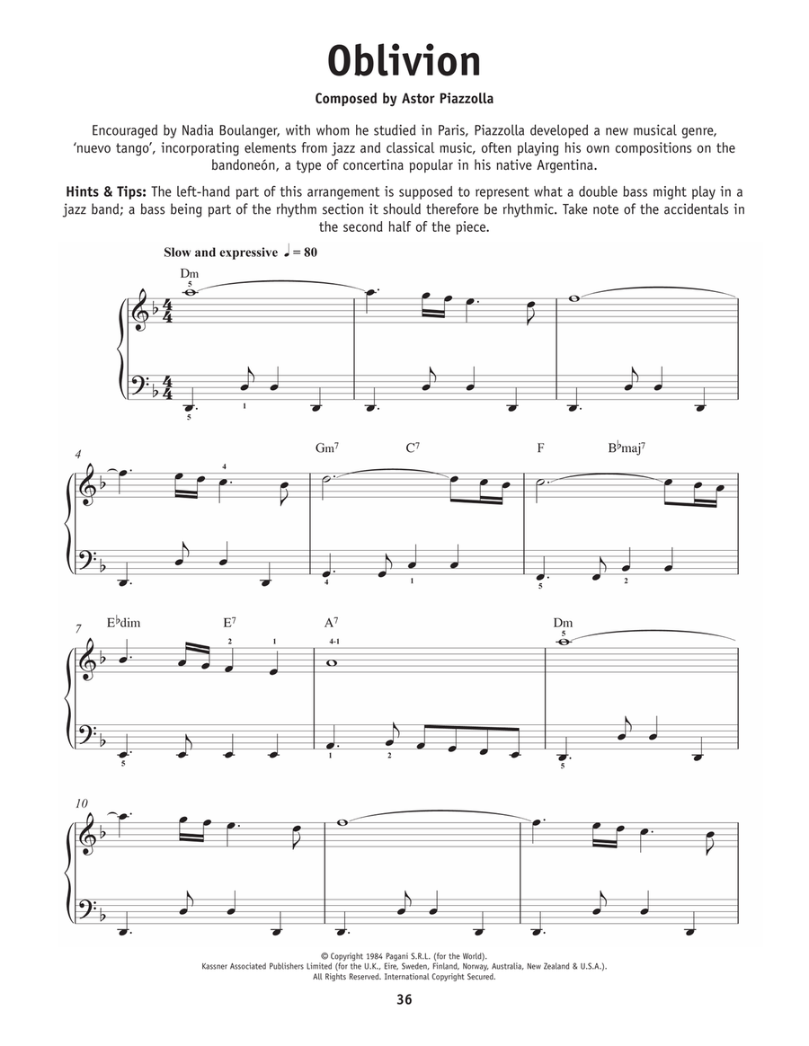 Oblivion Oblivion Easy Piano scores gallery preview page 1