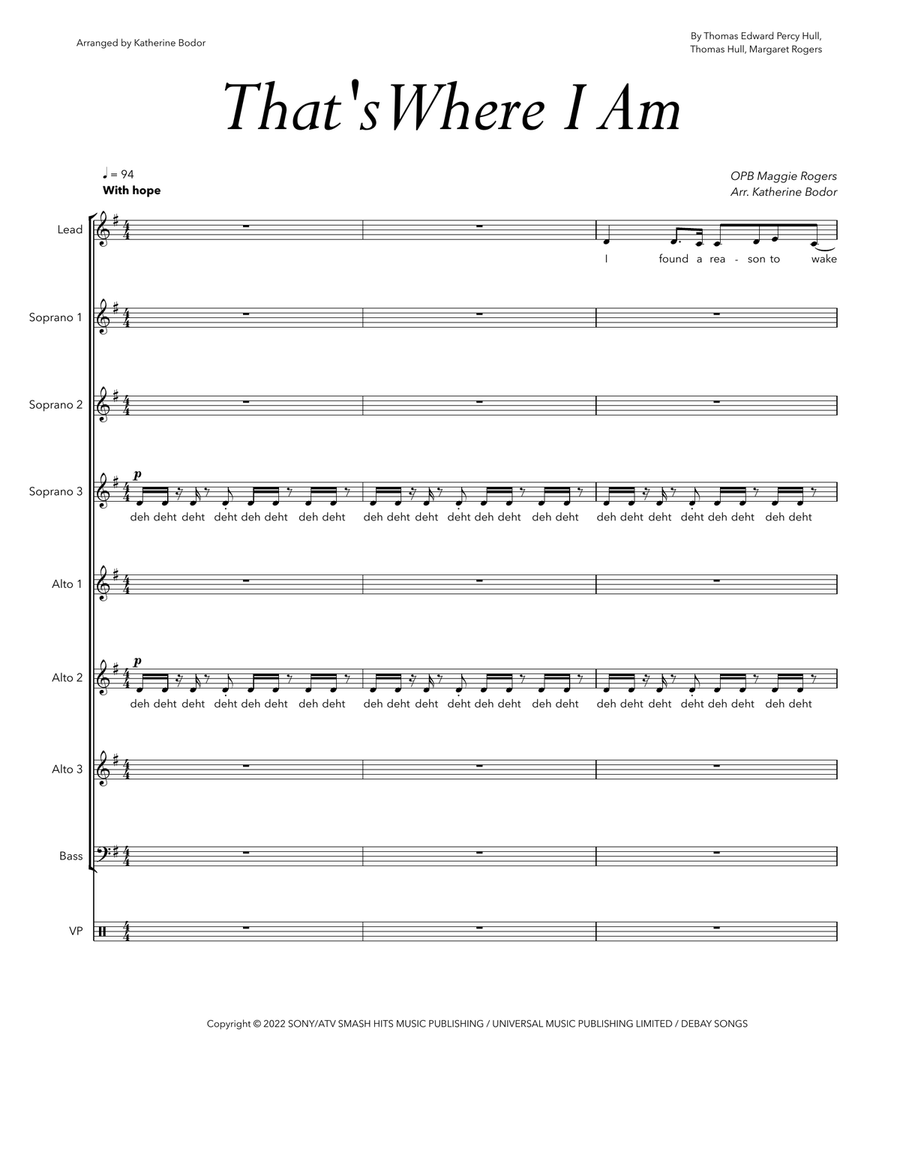 That's Where I Am That's Where I Am SSAA scores gallery preview page 1