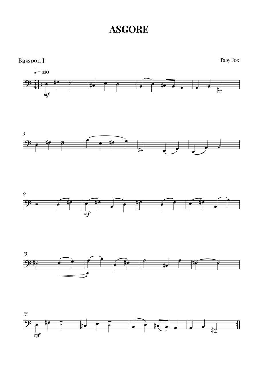Asgore Asgore Woodwind Duet scores gallery preview page 2