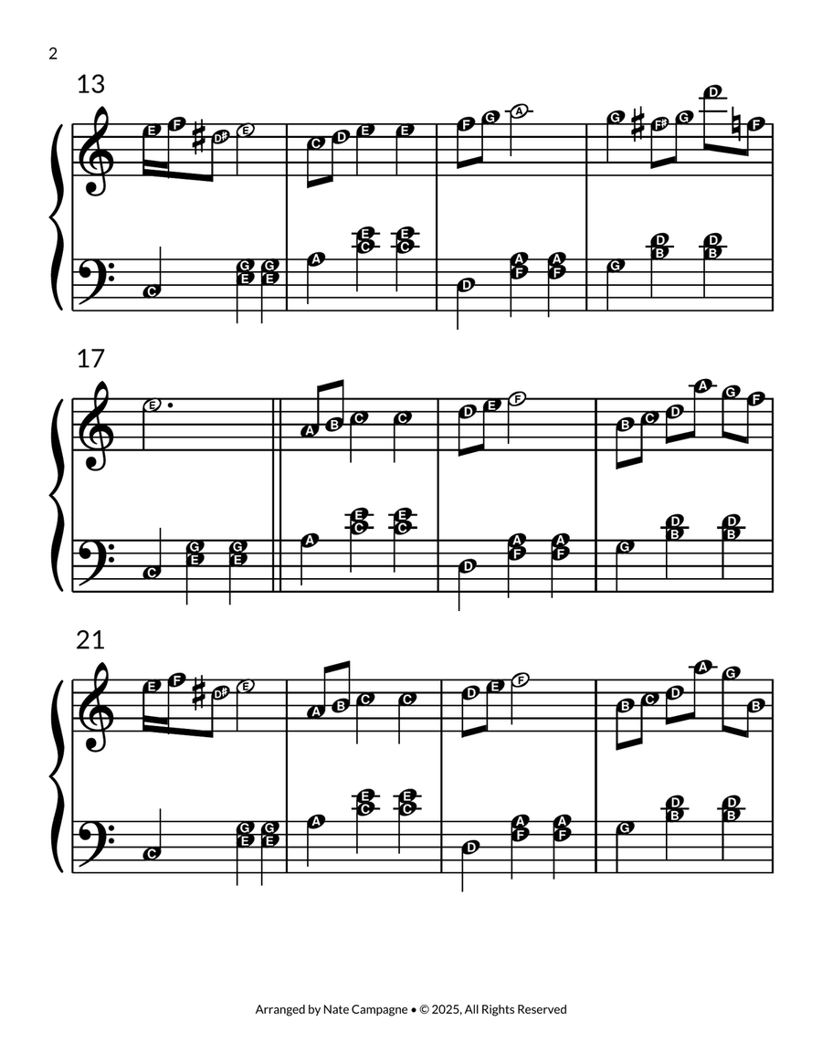 Waltz in A Minor Waltz in A Minor Easy Piano scores gallery preview page 2
