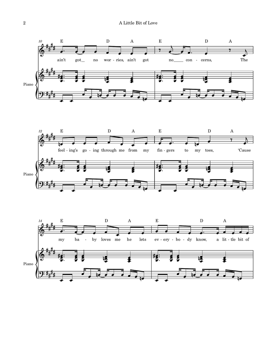 A Little Bit Of Love (Goes A Long, Long Way) Piano, Vocal scores gallery preview page 2