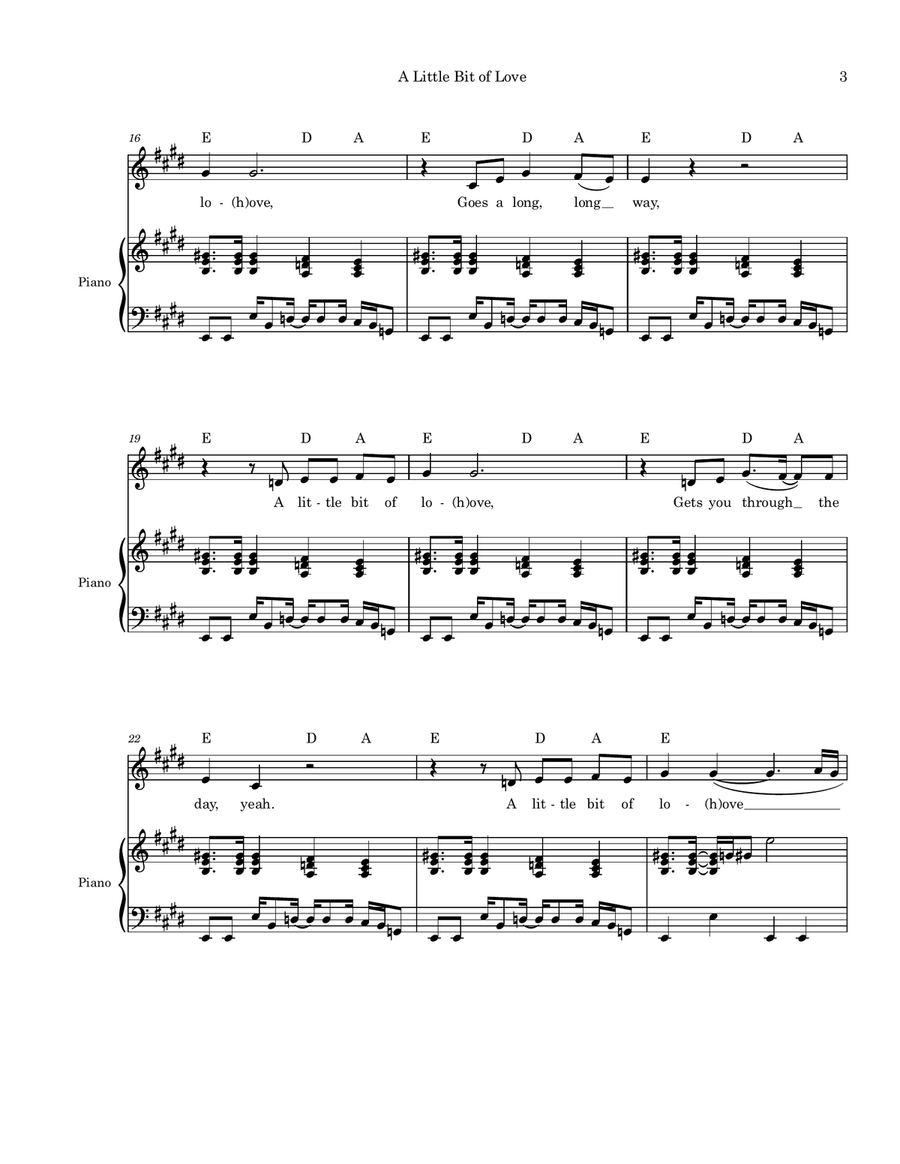 A Little Bit Of Love (Goes A Long, Long Way) Piano, Vocal scores gallery preview page 3