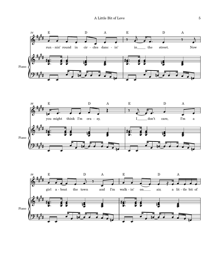 A Little Bit Of Love (Goes A Long, Long Way) Piano, Vocal scores gallery preview page 5