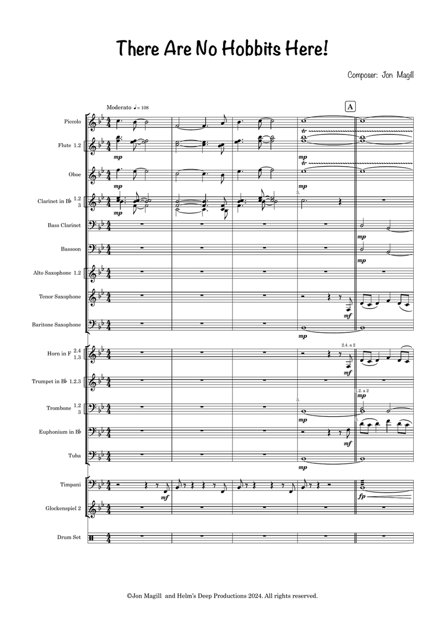 There Are No Hobbits Here!! Concert Band scores gallery preview page 1