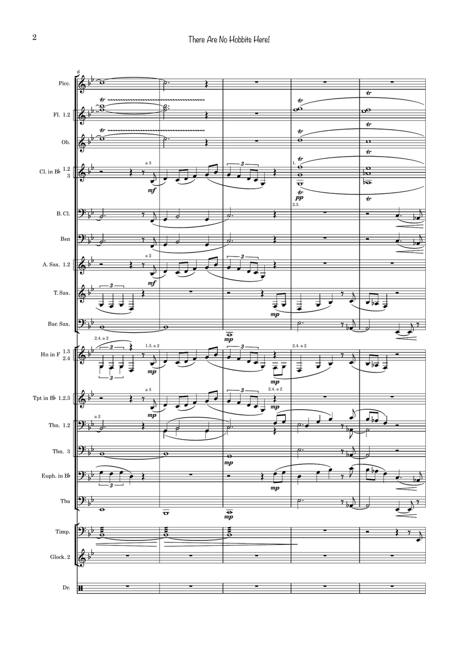 There Are No Hobbits Here!! Concert Band scores gallery preview page 2