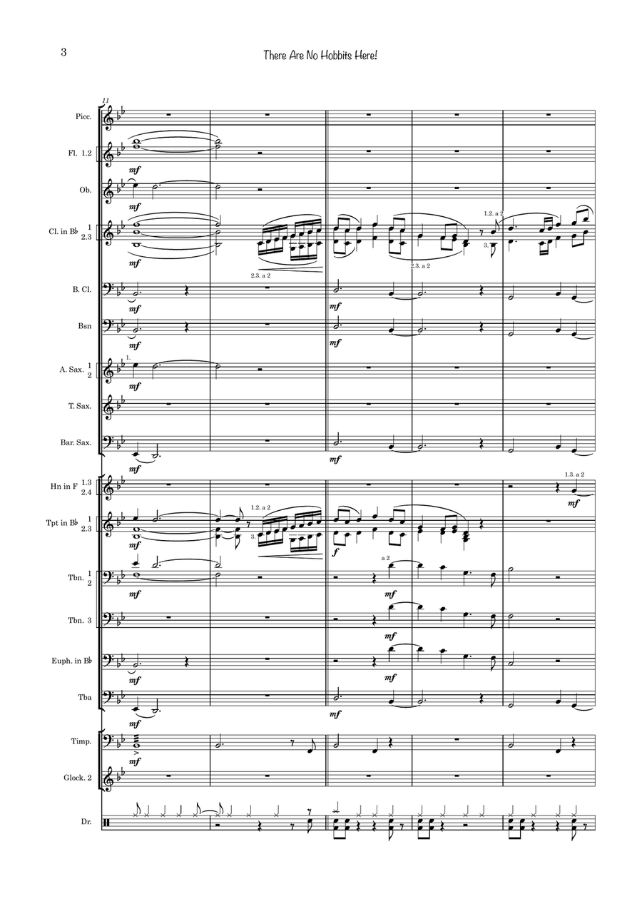 There Are No Hobbits Here!! Concert Band scores gallery preview page 3