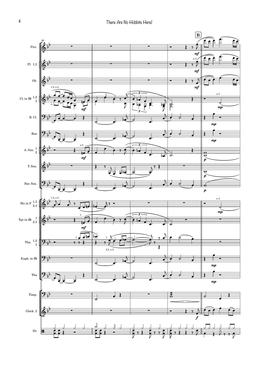 There Are No Hobbits Here!! Concert Band scores gallery preview page 4