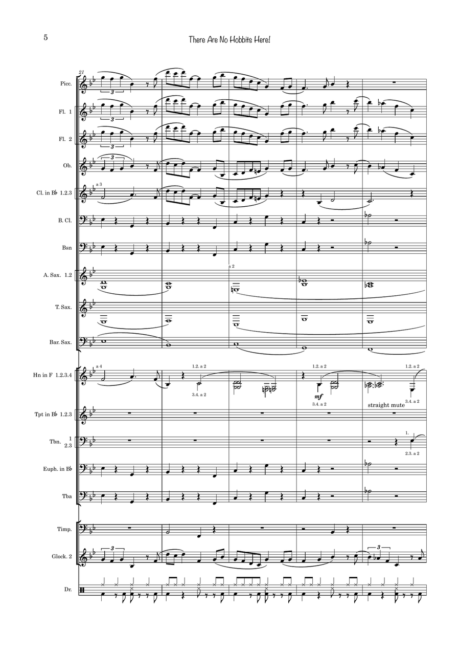 There Are No Hobbits Here!! Concert Band scores gallery preview page 5