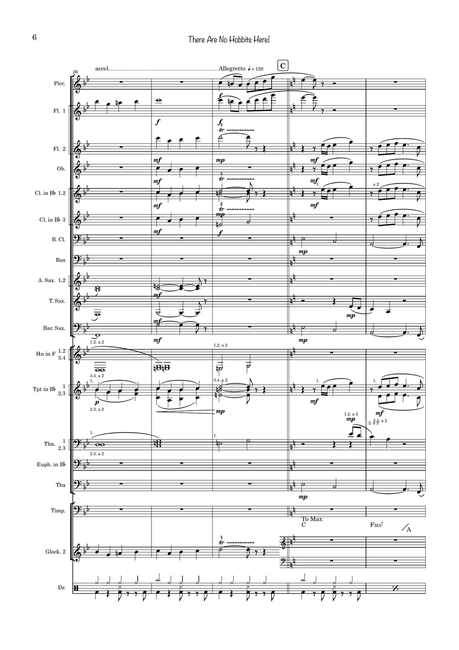 There Are No Hobbits Here!! Concert Band scores gallery preview page 6