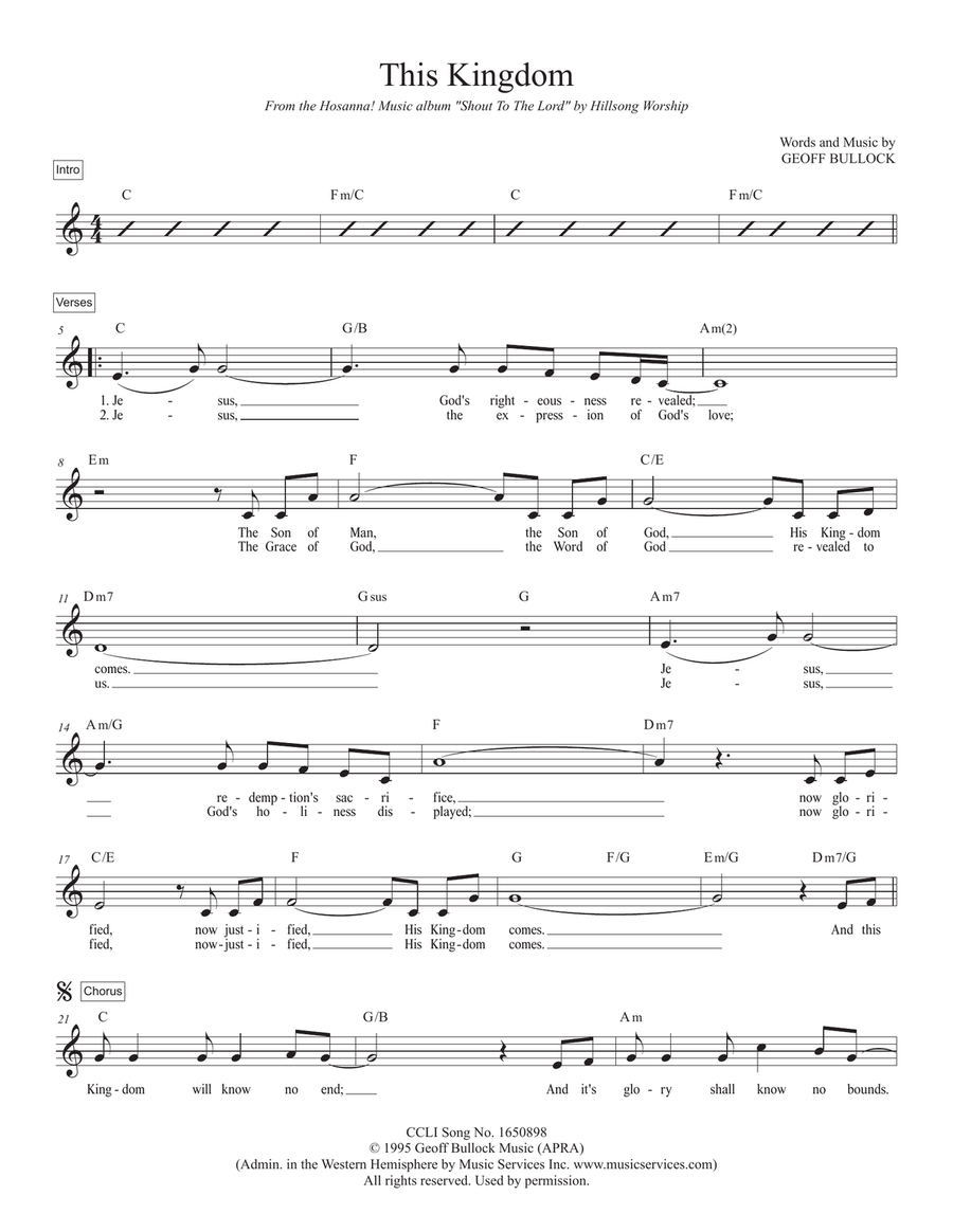This Kingdom This Kingdom Piano scores gallery preview page 1