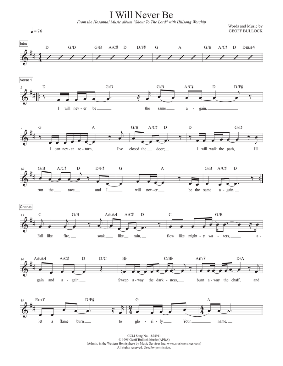 I Will Never Be I Will Never Be Piano scores gallery preview page 1