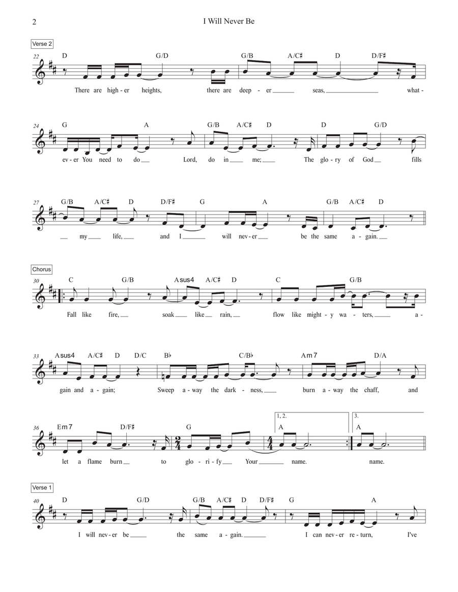 I Will Never Be I Will Never Be Piano scores gallery preview page 2