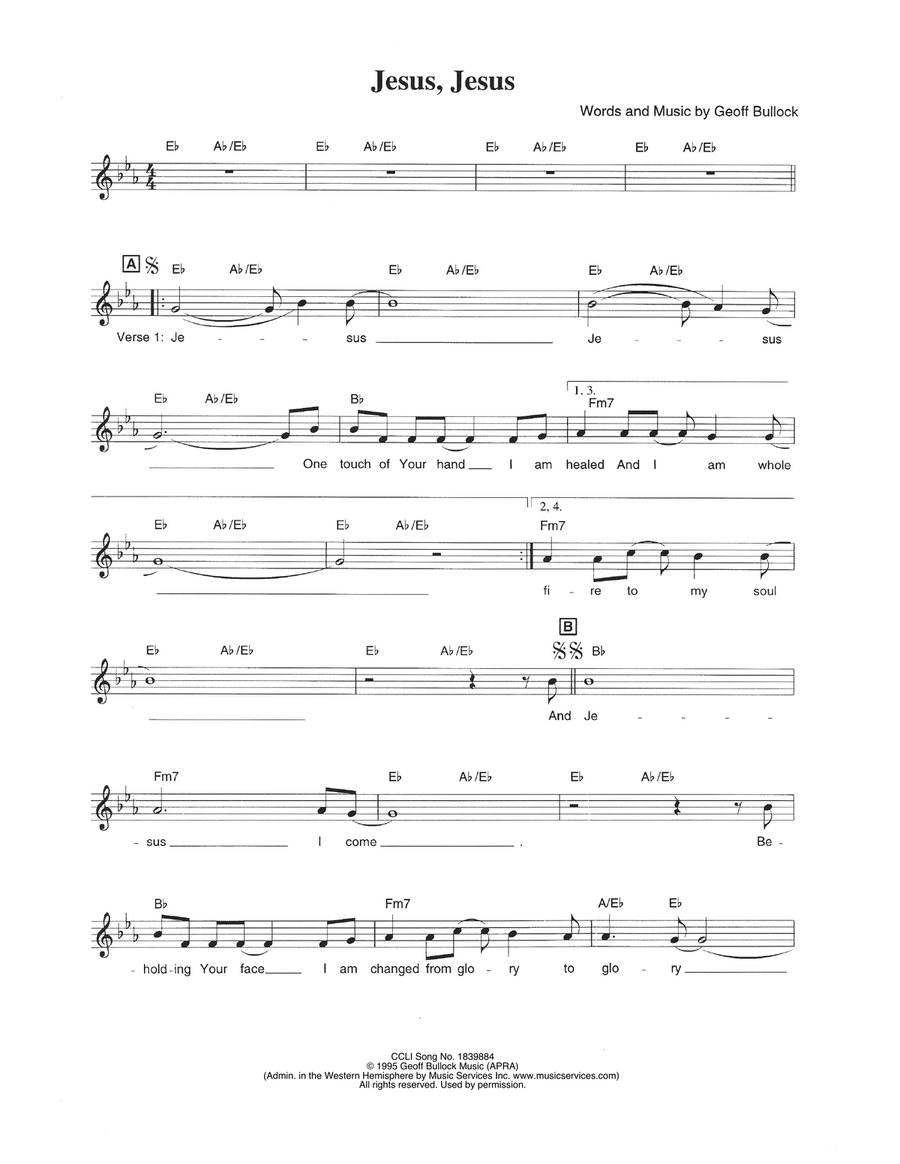 Jesus, Jesus Jesus, Jesus Piano scores gallery preview page 1