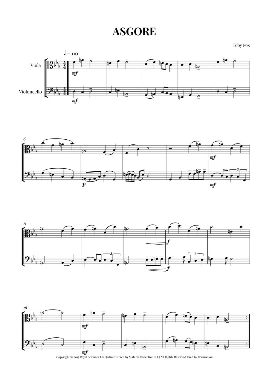 Asgore Asgore String Duet scores gallery preview page 1