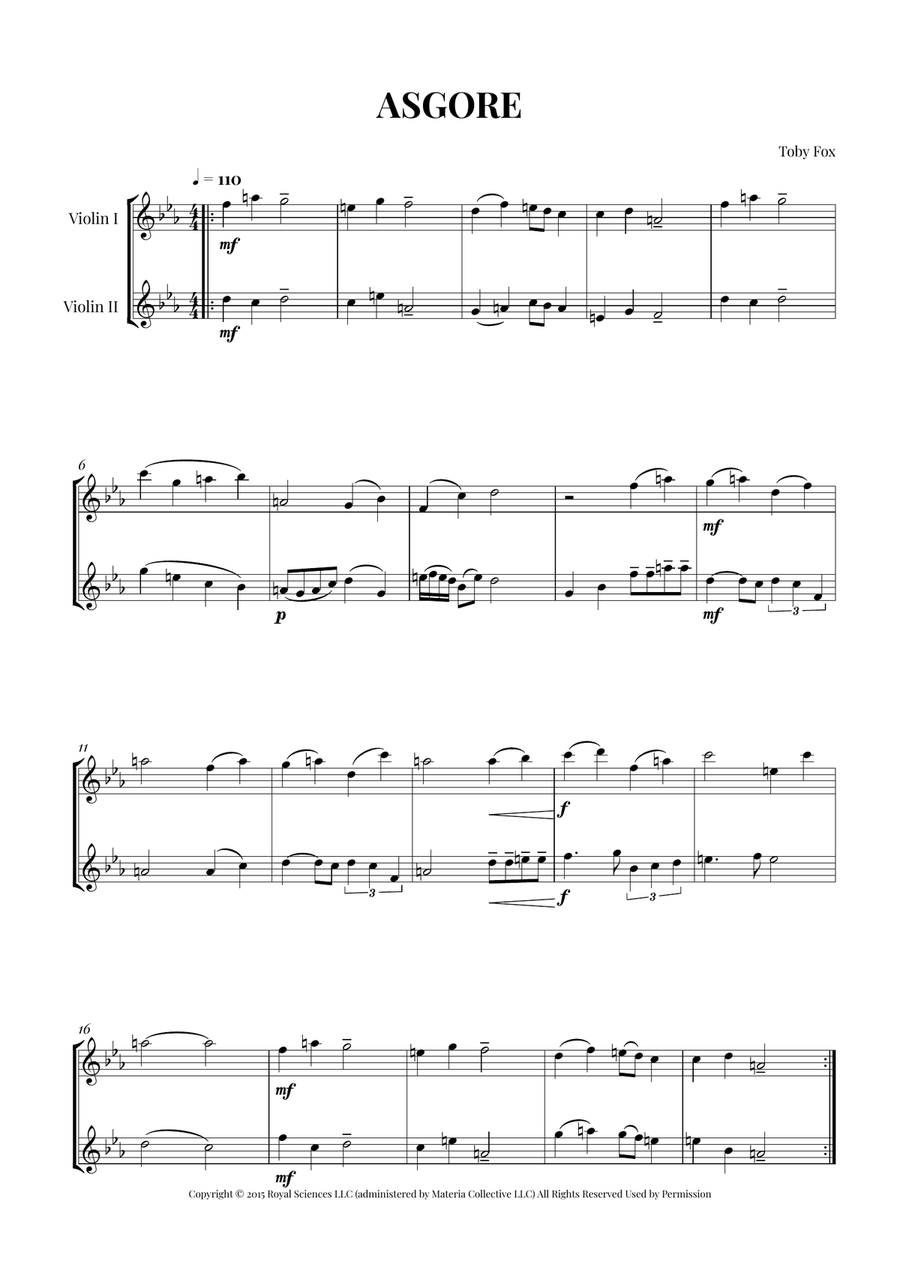 Asgore Asgore String Duet scores gallery preview page 1