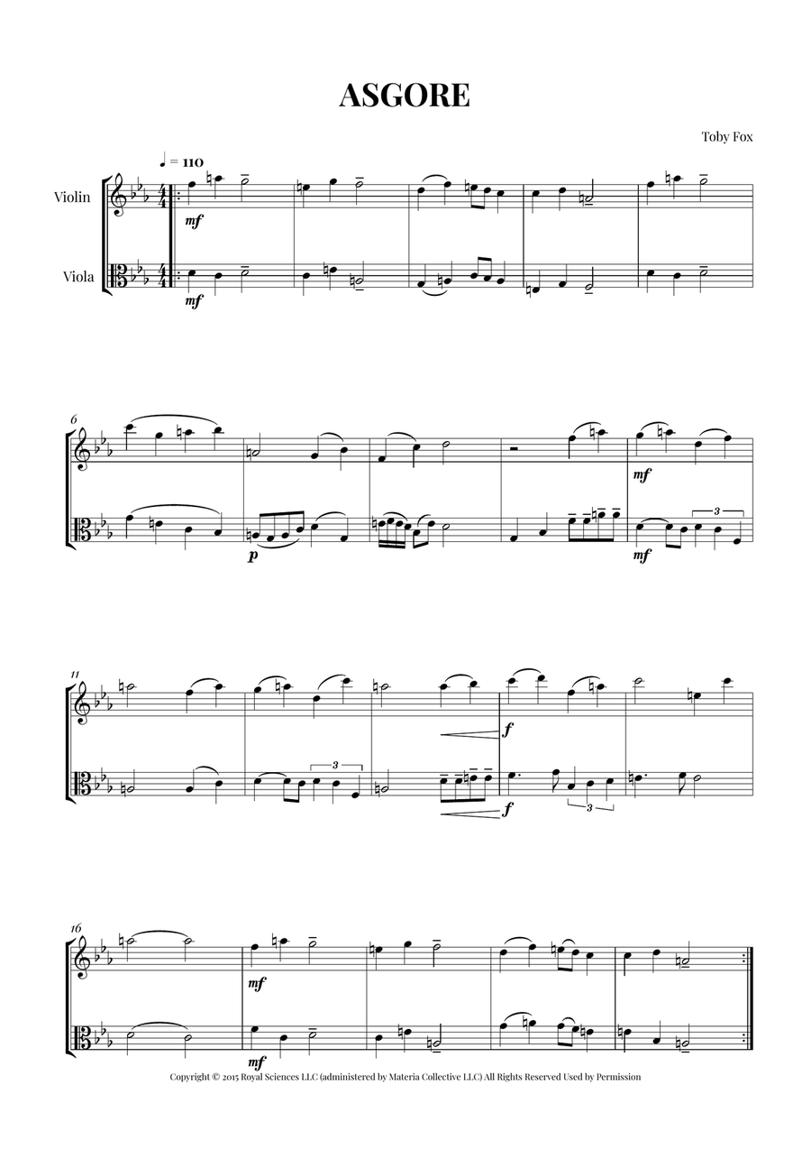 Asgore Asgore String Duet scores gallery preview page 1