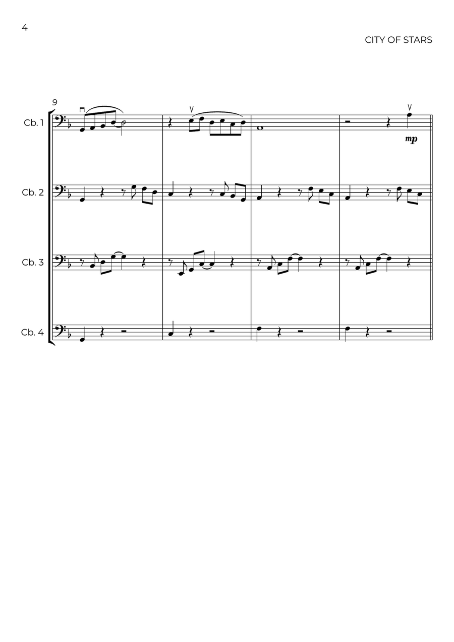 City Of Stars City Of Stars String Quartet scores gallery preview page 4