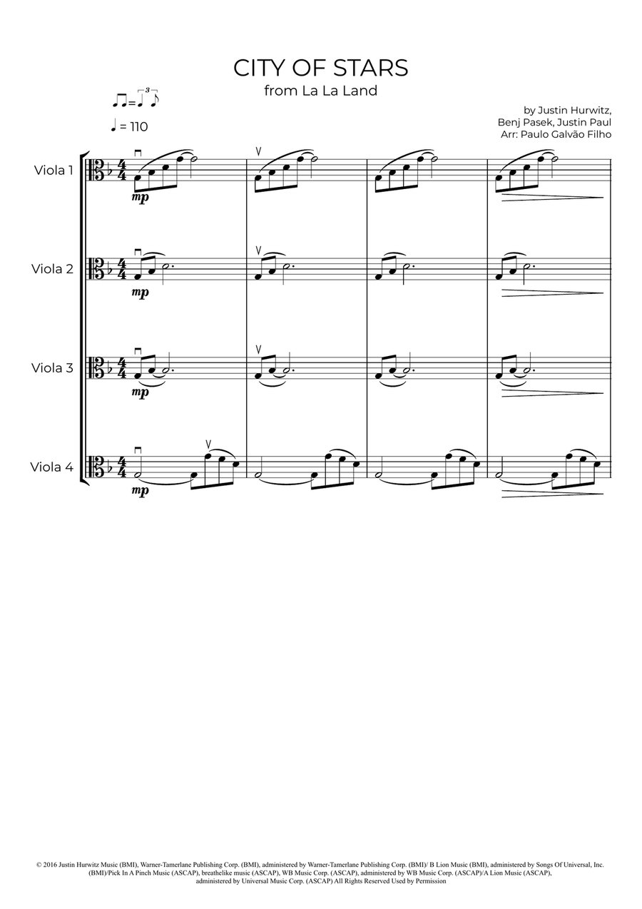 City Of Stars City Of Stars String Quartet scores gallery preview page 2