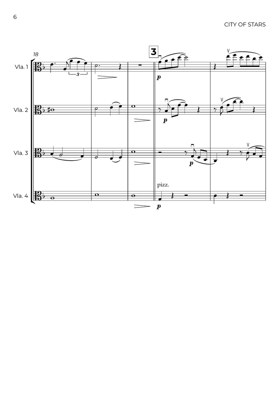 City Of Stars City Of Stars String Quartet scores gallery preview page 6