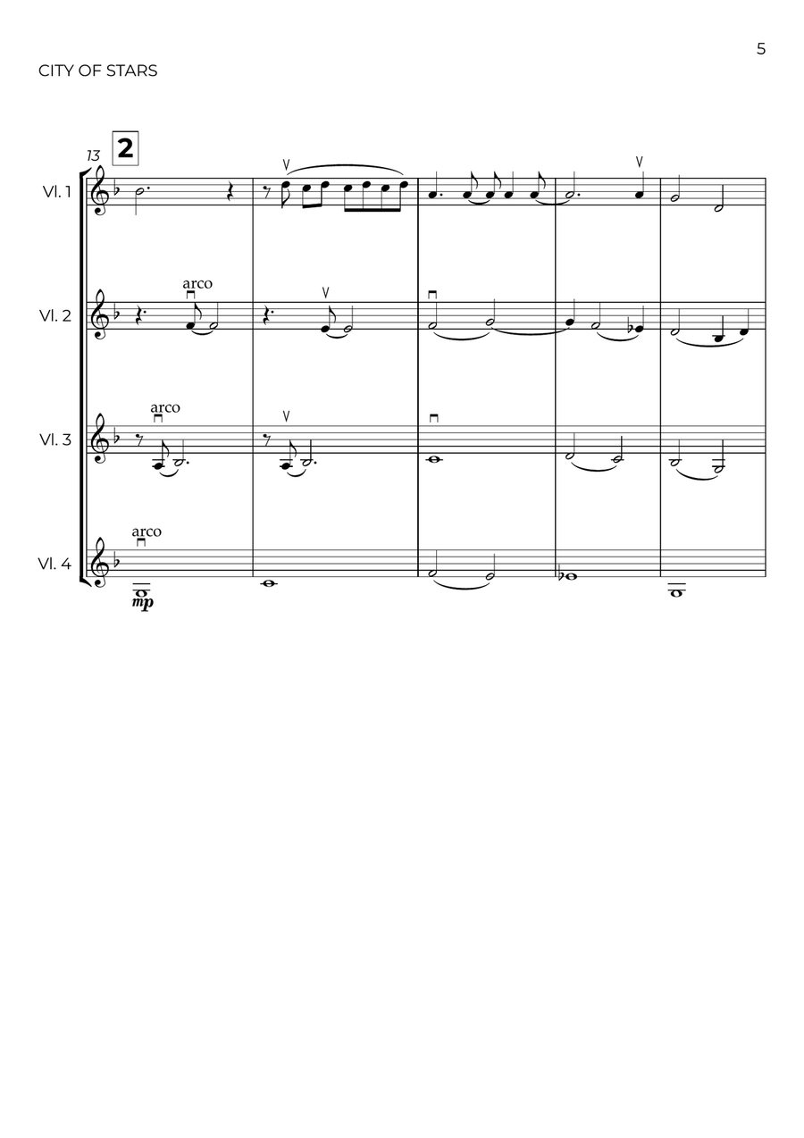 City Of Stars City Of Stars String Quartet scores gallery preview page 5