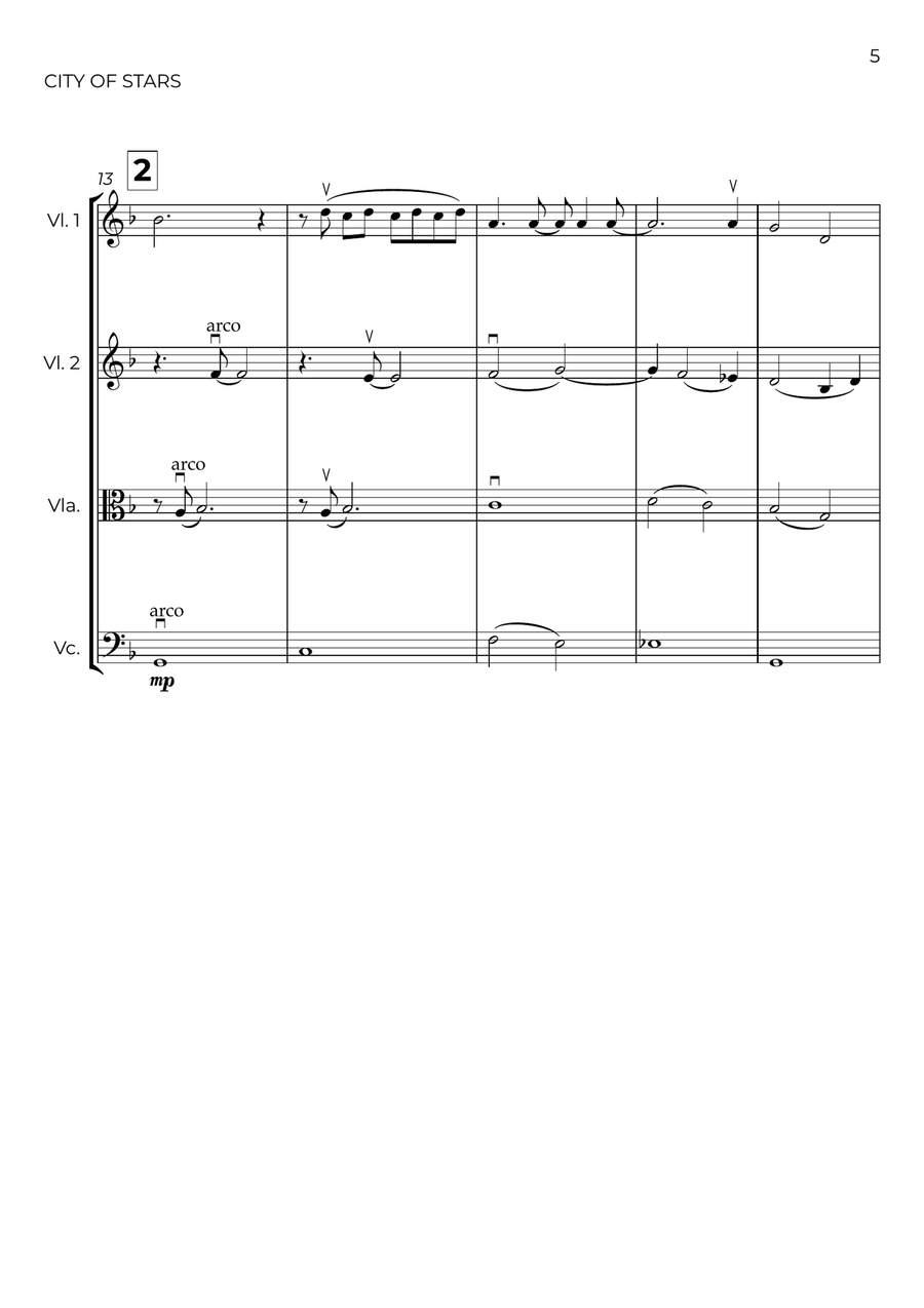 City Of Stars City Of Stars String Quartet scores gallery preview page 5