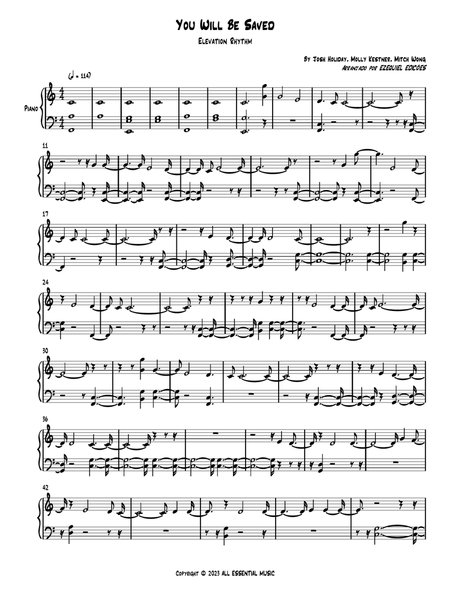 You Will Be Saved You Will Be Saved Piano Solo scores gallery preview page 1