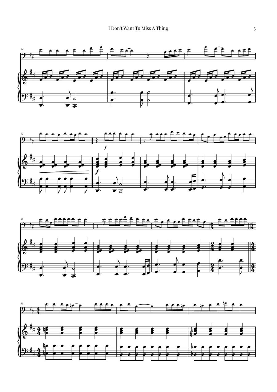 I Don't Want To Miss A Thing Piano scores gallery preview page 3