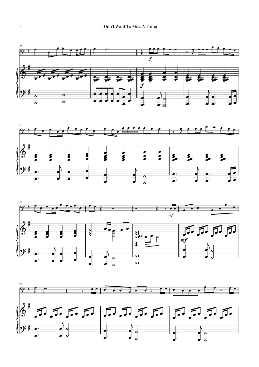 I Don't Want To Miss A Thing Piano scores gallery preview page 2