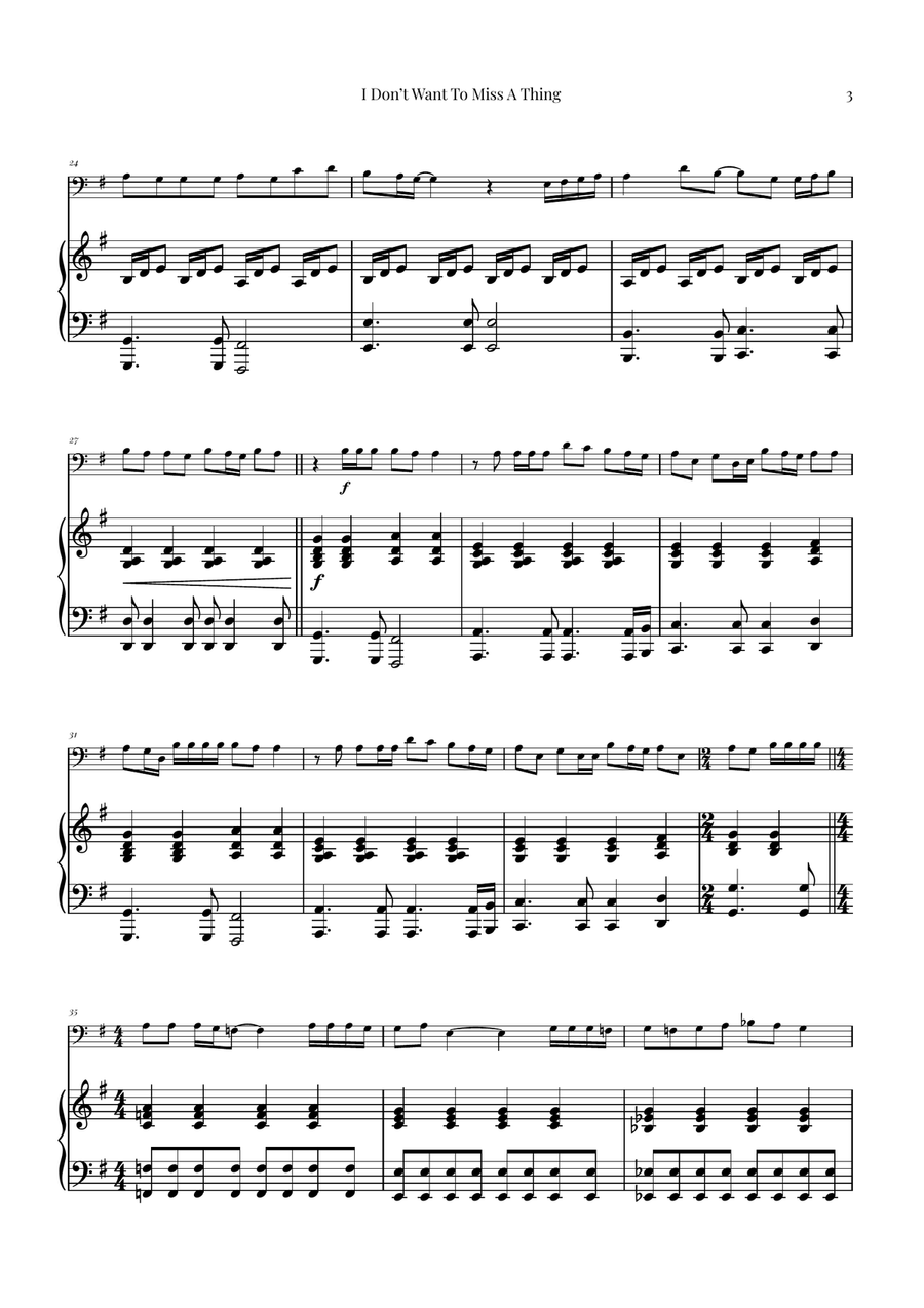 I Don't Want To Miss A Thing Piano scores gallery preview page 3