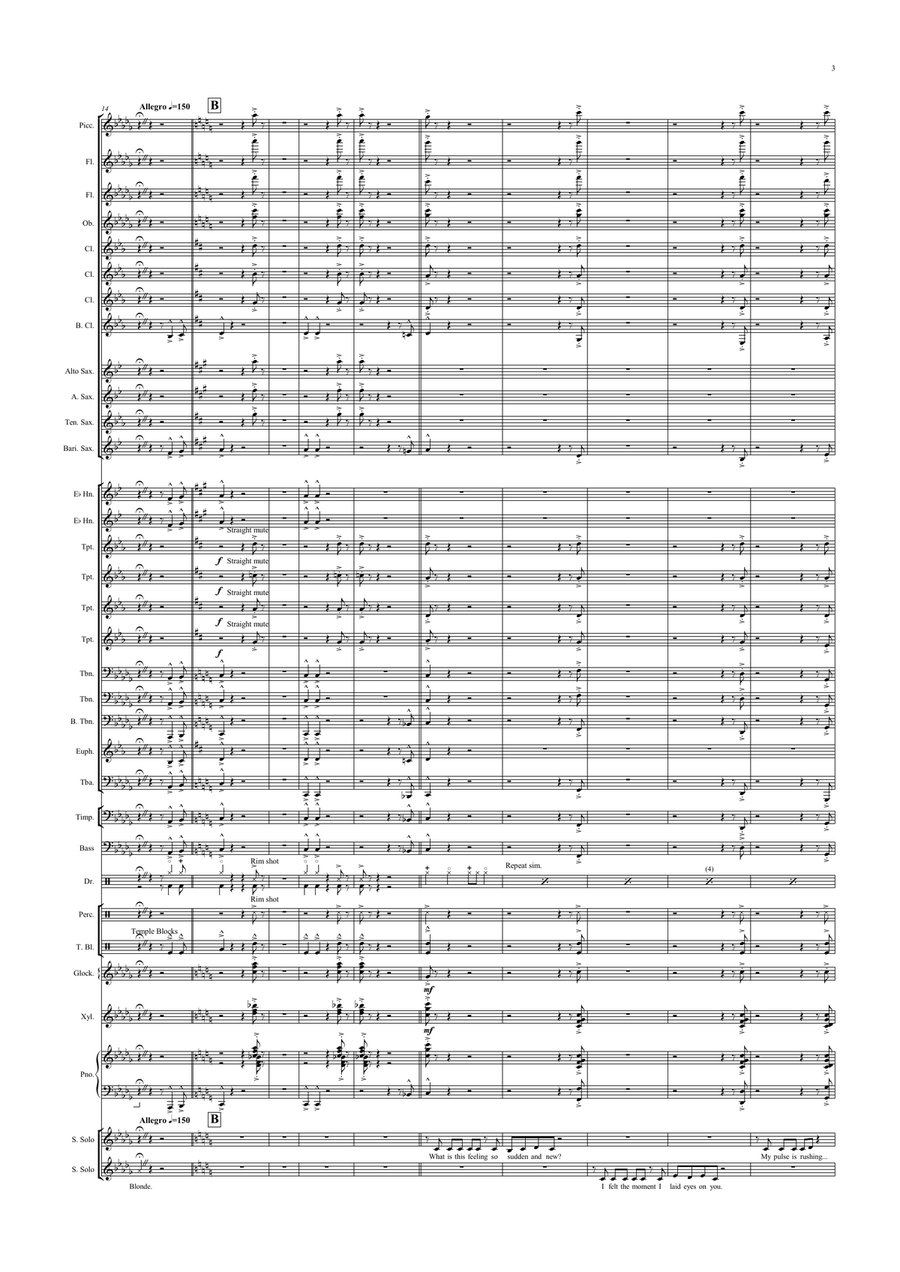What Is This Feeling? - Score Only Concert Band scores gallery preview page 3