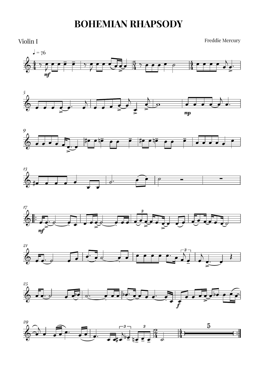 Bohemian Rhapsody Bohemian Rhapsody String Quartet scores gallery preview page 4