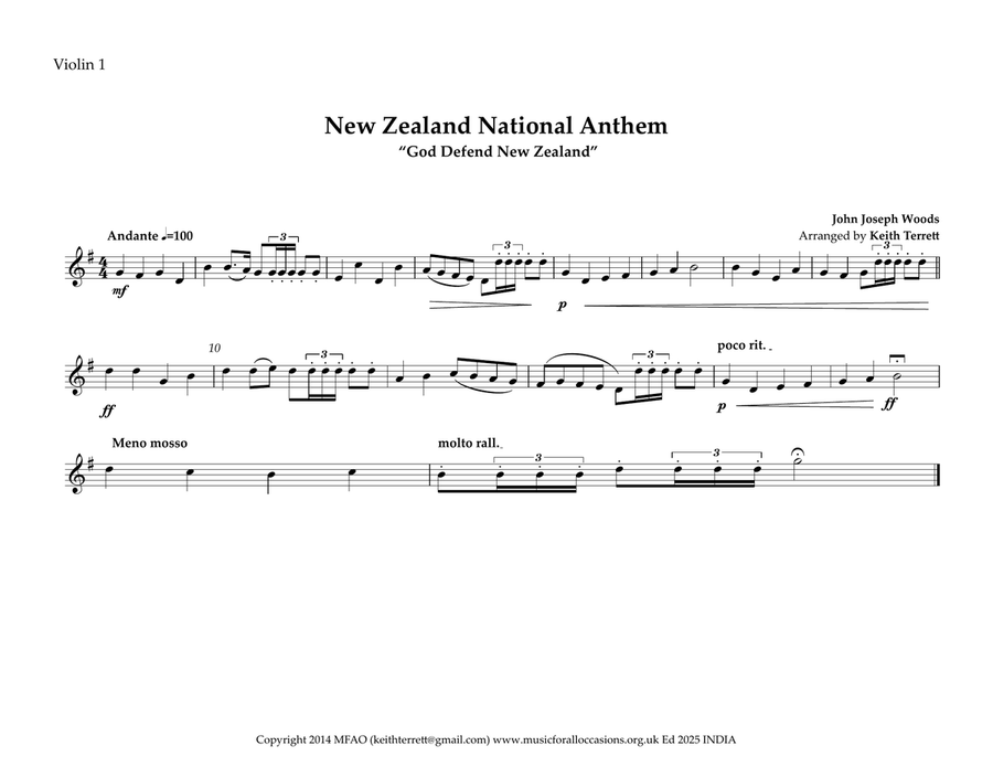 New Zealand National Anthem for String Orchestra String Orchestra scores gallery preview page 5