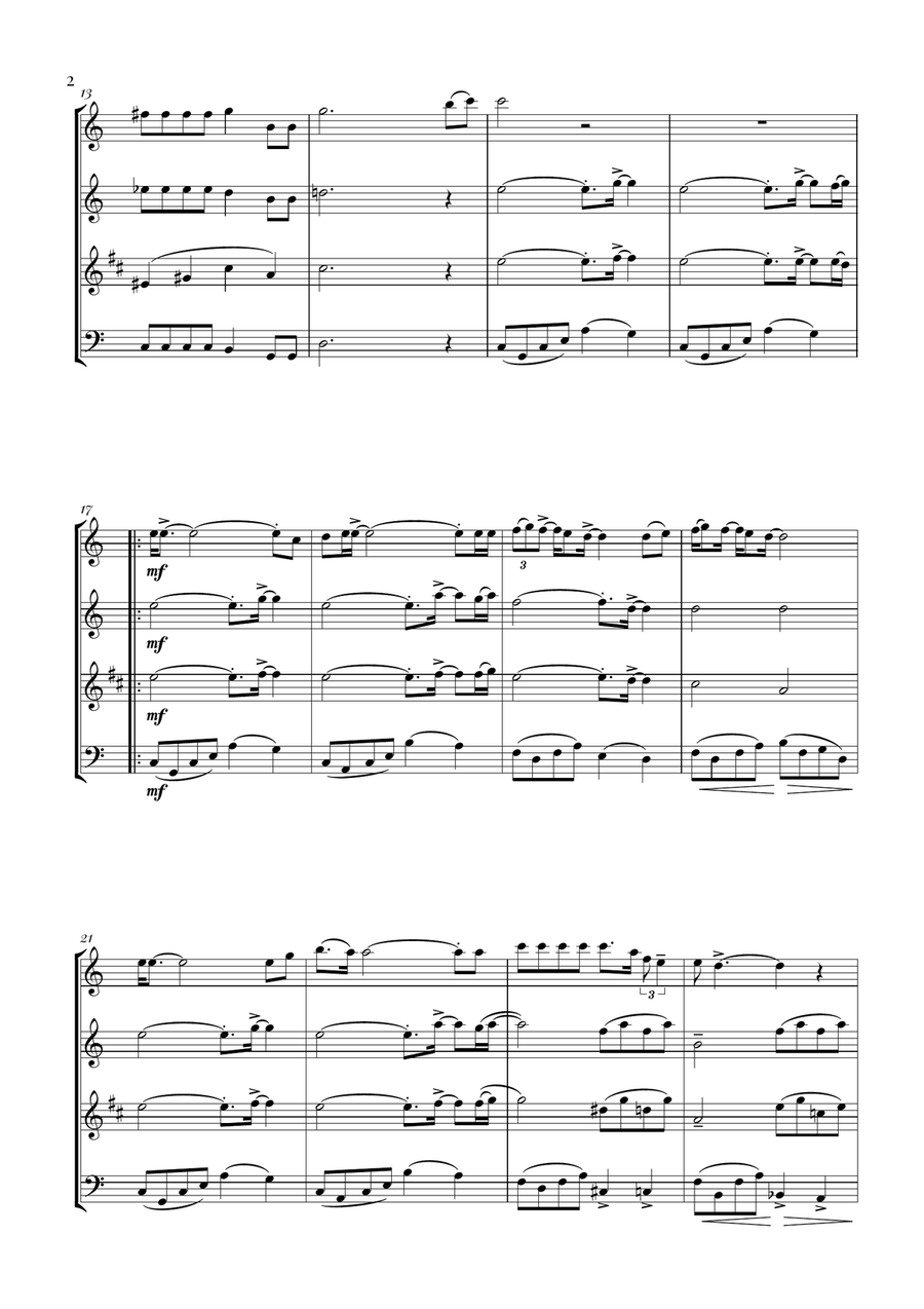 Bohemian Rhapsody Bohemian Rhapsody Woodwind Quartet scores gallery preview page 2