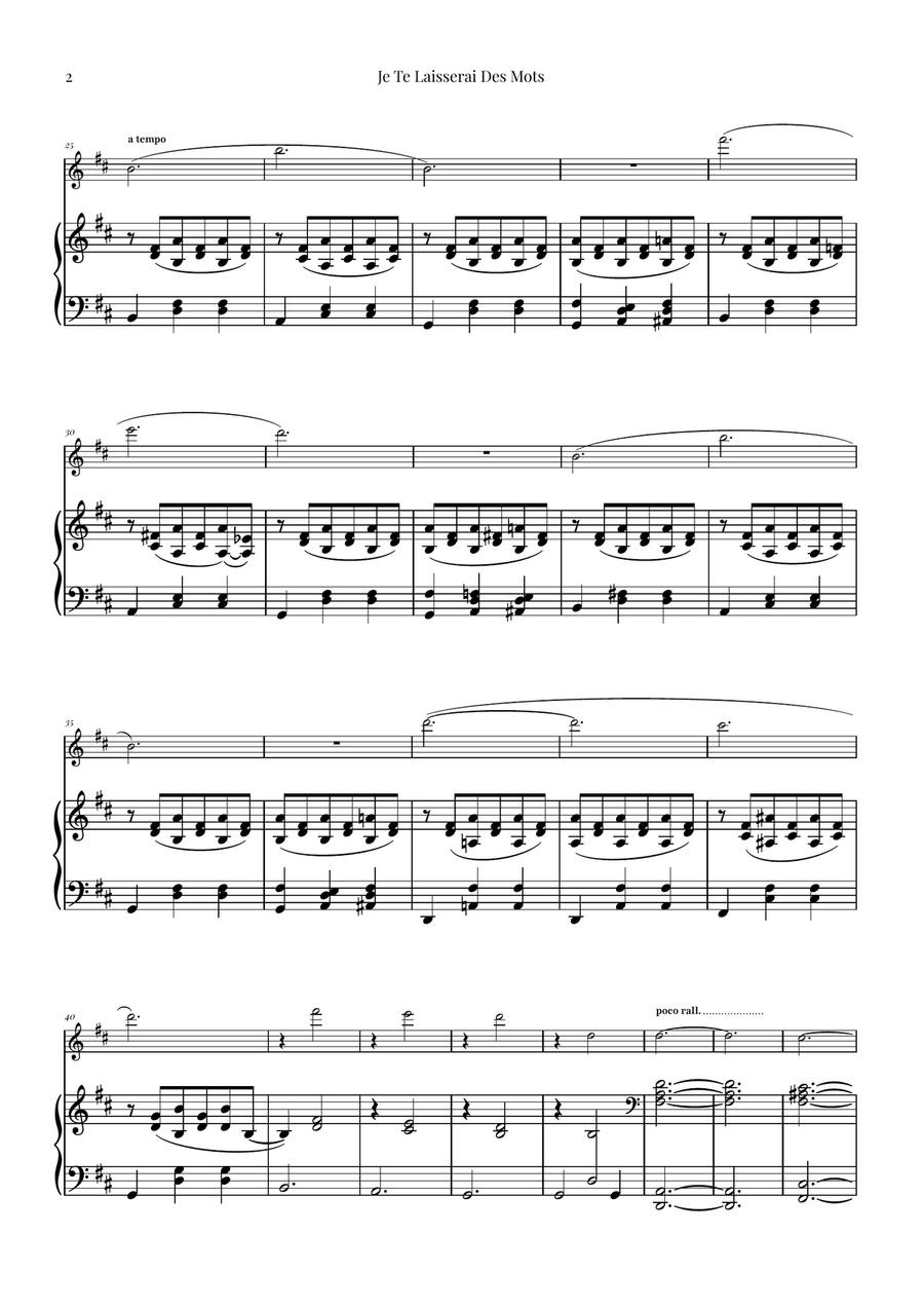 Je Te Laisserai Des Mots Flute Solo scores gallery preview page 2